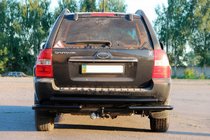 Kia Sportage 2004-2010 гг. Задняя дуга AK007 Черная (нерж. сталь) фото 3