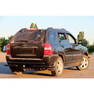 Задняя дуга AK007 Черная (нерж. сталь) Kia Sportage 2004-2010 гг. фото 2