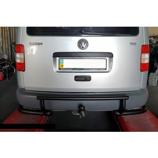 Задняя дуга AK003-3 Черная (2 шт., Нержавейка) Volkswagen Caddy 2010-2015 гг. фото 1