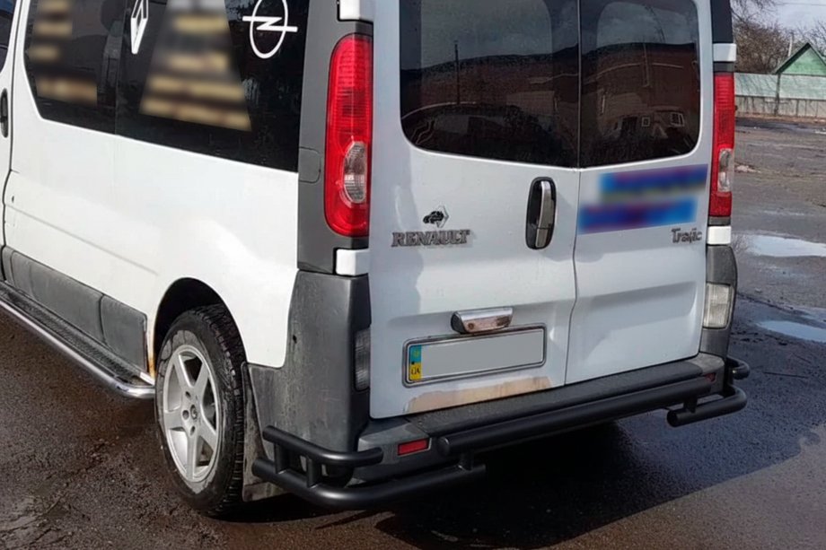 Opel Vivaro 2001–2015 гг. Задняя защита AK-Special Black (нержавейка) Фото 6