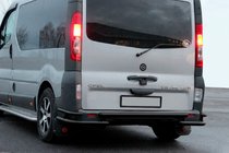 Renault Trafic 2001–2015 гг. Задняя защита AK-Special Black (нержавейка) фото 7