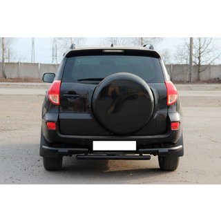 Задняя защита AK005-2 Черная (2 шт., Нержавейка) Toyota Rav 4 2006-2013 гг. фото 2