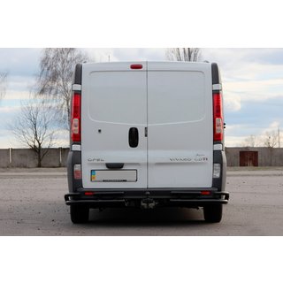 Задняя защита AK003-Plus-2 Черный (нержавейка) Opel Vivaro 2001–2015 гг. фото 2