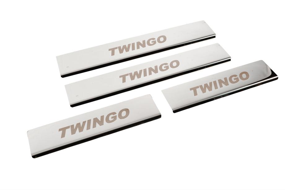 Renault Twingo 2007-2014 гг. Накладки на пороги Carmos из нержавеющей стали Фото 3