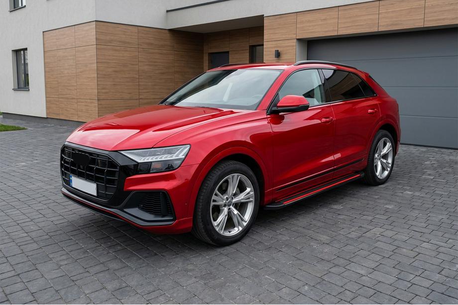 Audi Q8 2018- гг. Боковые пороги Maya Red (2 шт., алюминий) Фото 1