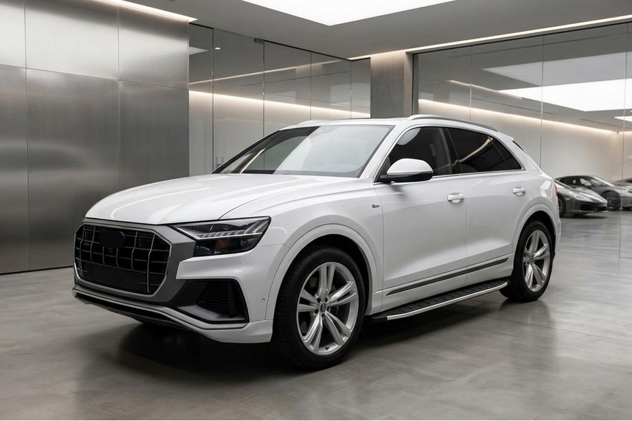 Audi Q8 2018- гг. Боковые пороги Maya V2 (2 шт., Алюминий) Фото 1
