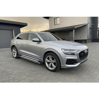 Боковые пороги Rainbow (2 шт., алюминий) Audi Q8 2018- гг. фото 1