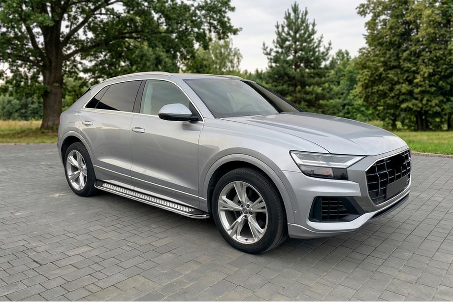 Audi Q8 2018- гг. Боковые Подножки Maydos V2 (2 шт., Алюминий и Нержавеющая Сталь) Фото 1