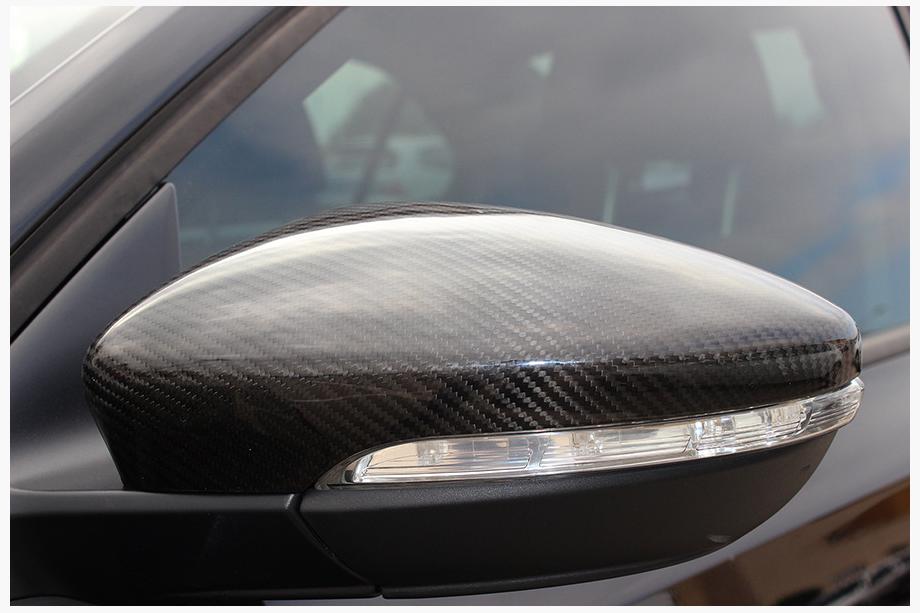 Volkswagen Scirocco 2008-2017 гг. Накладки на Зеркала (2 шт, Натуральный Карбон) Фото 7