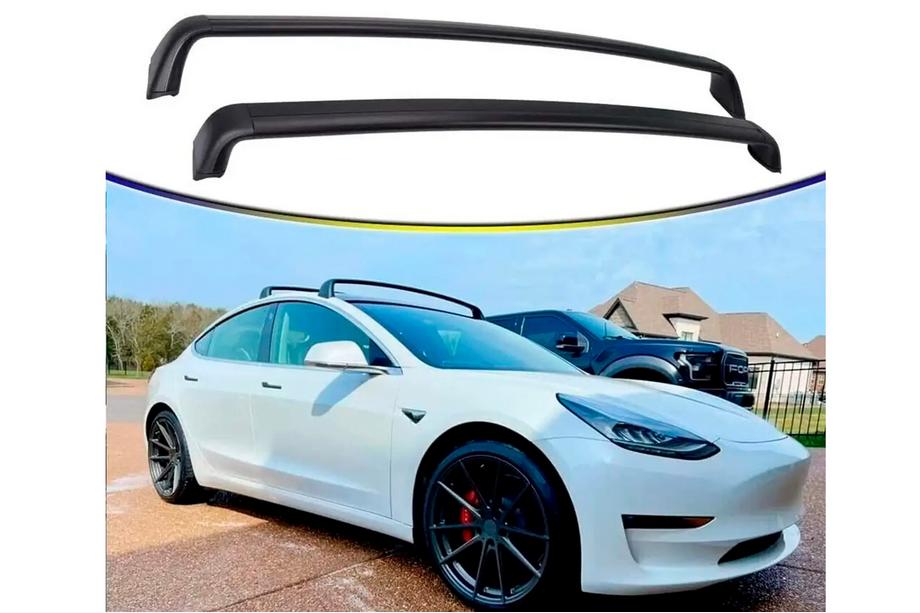 Tesla Model 3 2017- гг. Поперечины в штатные места OEM, с замком (2 шт.) Фото 10
