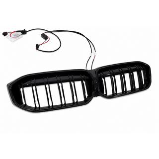 Ноздри M-Look LED (2022+, черный глянец) BMW 3 серия G20/G21 2018- гг. фото 4
