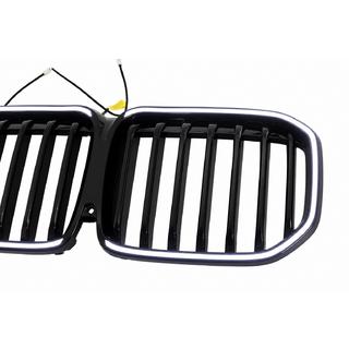 Ноздри 1 Bar LED (2019-2022, черный глянец) BMW X7 G07 2019- гг. фото 3