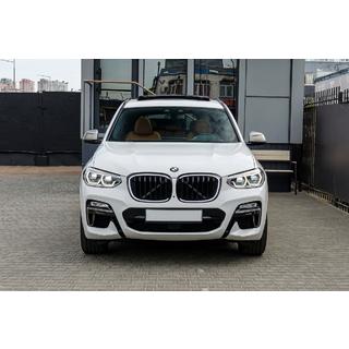 Решетка радиатора «ноздри» 1 Bar LED (2018-2021, черный глянец) BMW X3 G01 2018- гг. фото 1