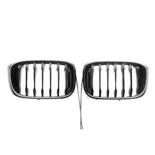 Решетка радиатора «ноздри» 1 Bar LED (2018-2021, черный глянец) BMW X3 G01 2018- гг. фото 2