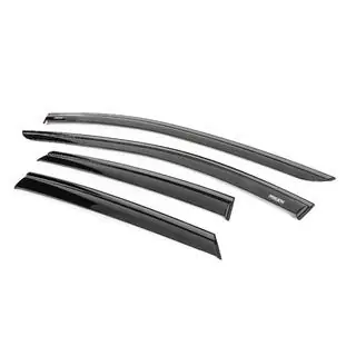 Ветровики с чёрным молдингом Niken Luxury (4 шт) Seat Leon 2013-2020 гг. фото 2