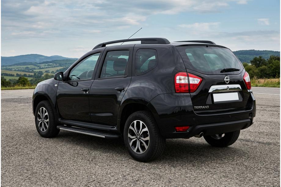 Nissan Terrano 2014- гг. Боковые пороги Bosphorus Grey (2 шт., алюминий) Фото 1