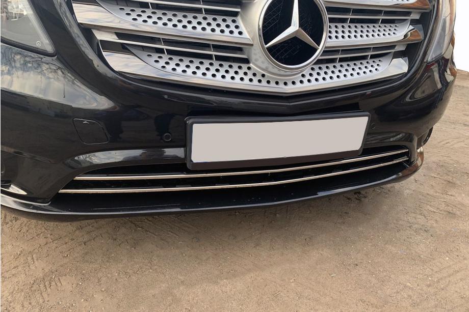 Mercedes Vito/V-class W447 2014- гг. Накладки на решетку бампера (2 шт, нержавейка) Фото 7