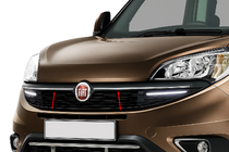 Fiat Doblo II 2010-2022 гг. Накладки на решетку радиатора (2015↗, 2 шт., нержавейка) фото 1