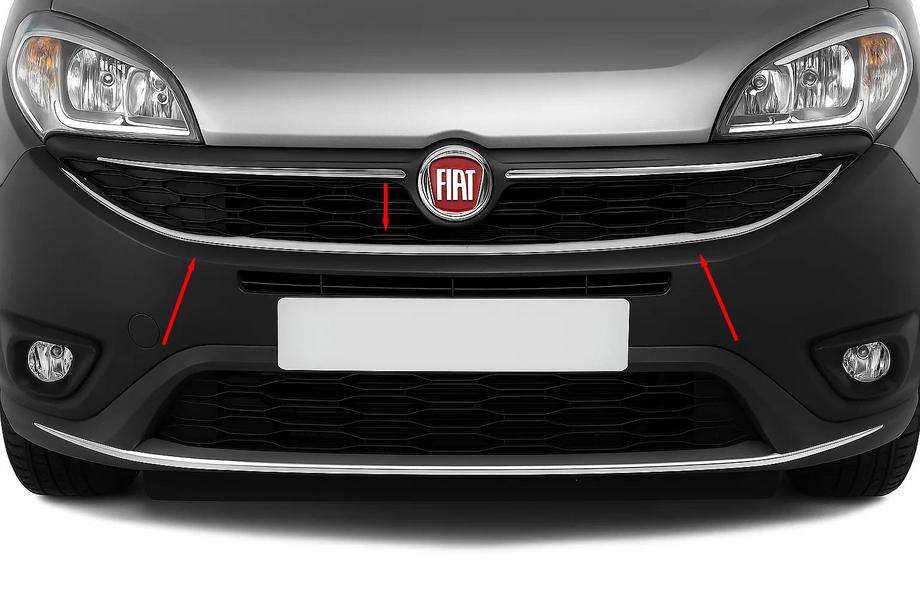 Fiat Doblo II 2010-2022 гг. Накладка вокруг нижней решетки радиатора (2015↗, нерж. сталь) Image