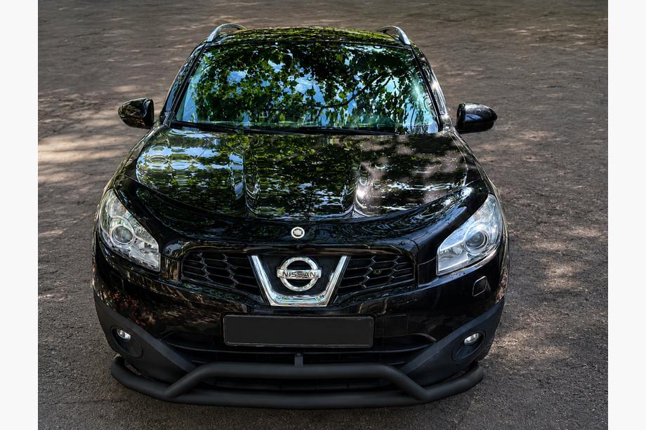 Nissan Qashqai 2010-2014 гг. Передняя защита Black (нерж. сталь) Фото 1