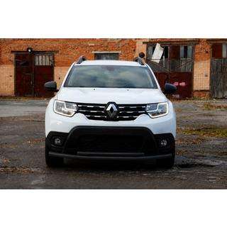 Передняя защита (кенгурятник) F3-10 Black (нерж. сталь) Dacia Duster 2018-2024 гг. фото 2