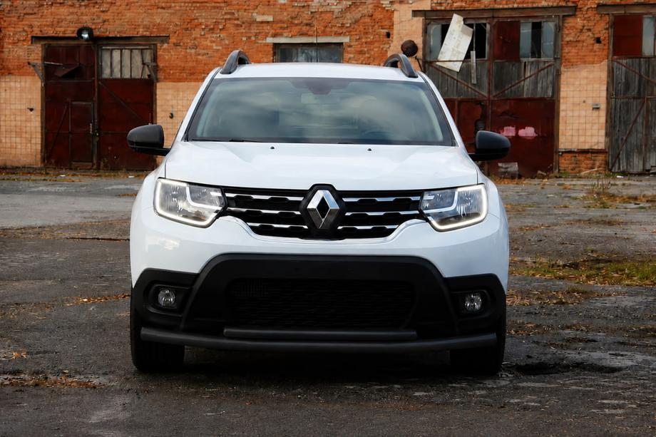 Renault Duster 2018-2024 гг. Передняя защита (кенгурятник) F3-10 Black (нерж. сталь) Фото 2