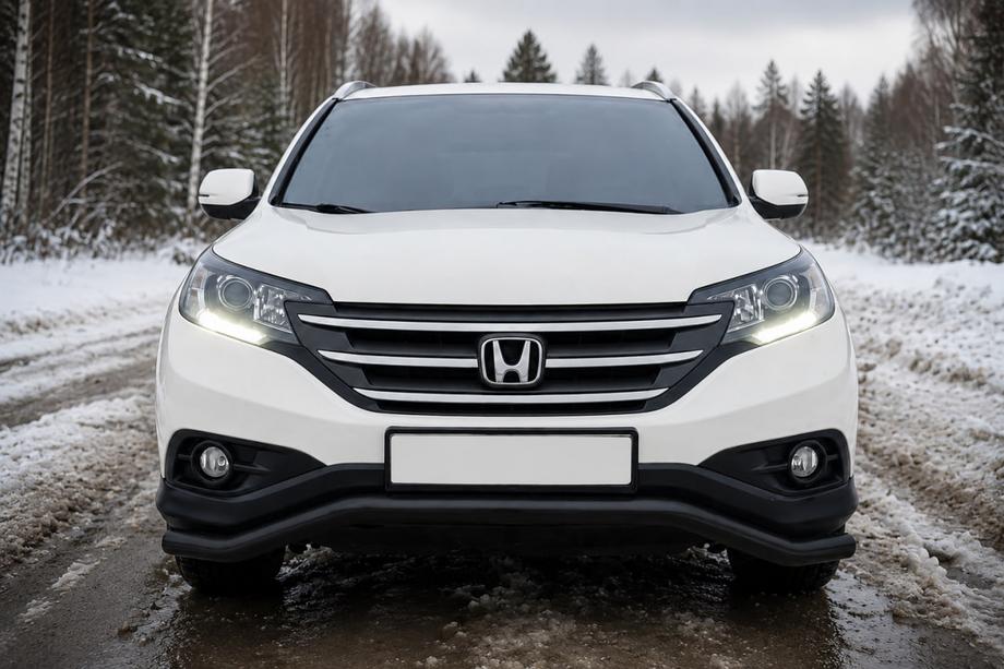 Honda CRV 2012-2016 гг. Передняя защита ST007 Black (нерж. сталь) Фото 1