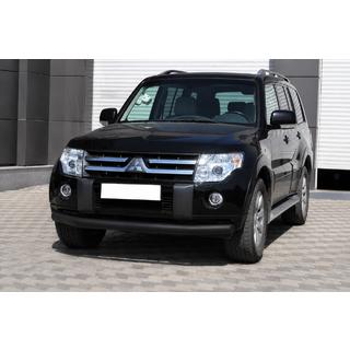 Передняя защита ST008 Black (нерж.) Mitsubishi Pajero Wagon III 1999-2006 гг. фото 1