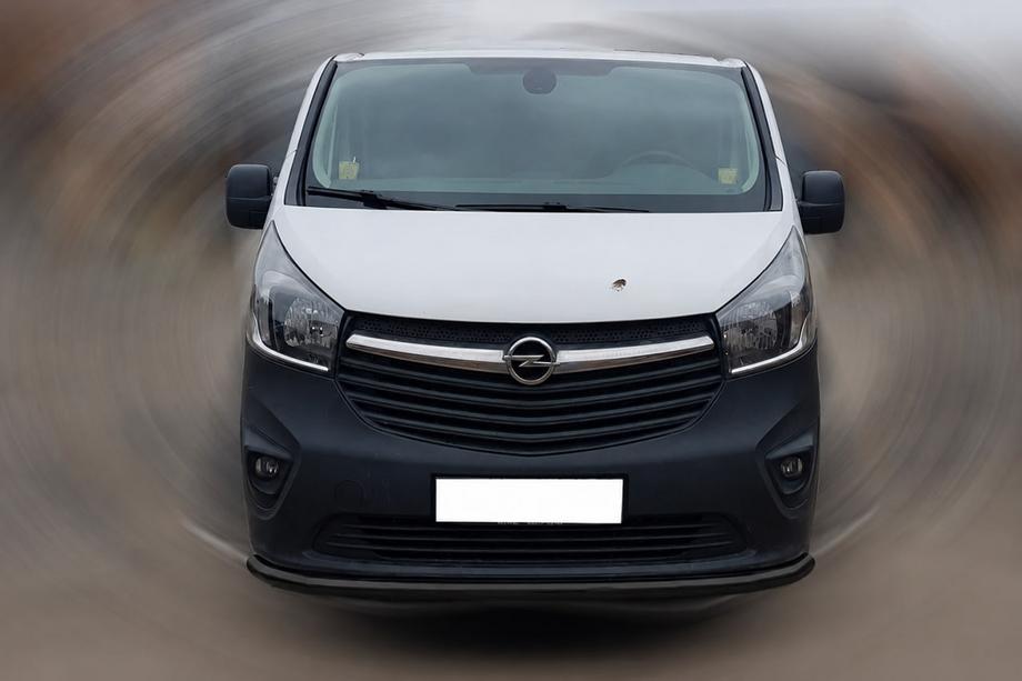 Opel Vivaro 2015-2019 гг. Передняя защита ST008 Черная (Нержавейка) Фото 1