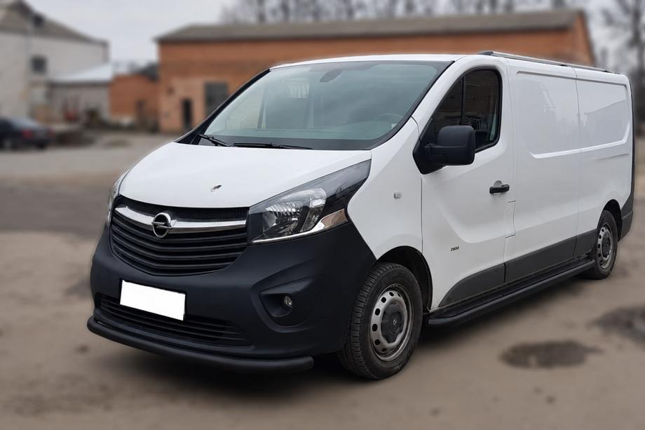Opel Vivaro 2015-2019 гг. Передняя защита ST008 Черная (Нержавейка) Фото 2