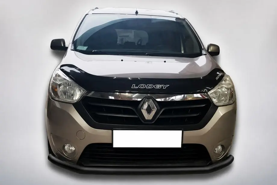 Renault Lodgy 2013-2022 гг. Передняя защита ST008 Черная (Нержавейка) Фото 1