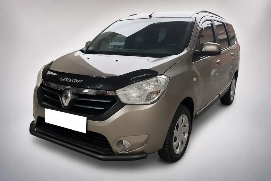 Renault Lodgy 2013-2022 гг. Передняя защита ST008 Черная (Нержавейка) Фото 3
