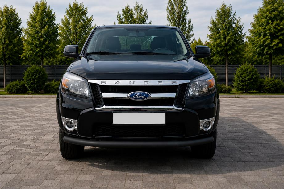 Ford Ranger 2007-2011 гг. Передняя защита ST008 Черная (Нержавейка) Фото 2
