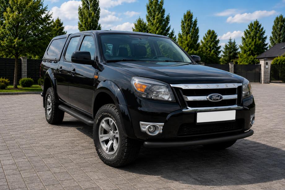 Ford Ranger 2007-2011 гг. Передняя защита ST008 Черная (Нержавейка) Фото 3