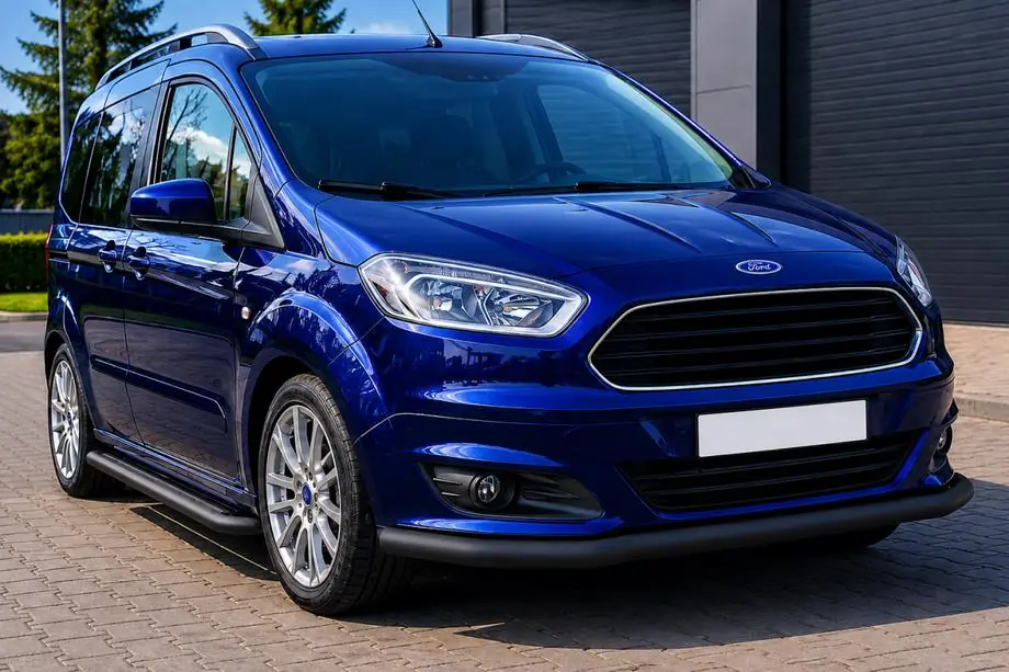 Ford Courier 2014-2023 гг. Передняя защита ST008 Черная (Нержавейка) Image