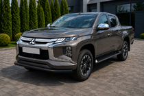 Fiat Fullback 2016- гг. Передняя защита ST008 Черная (Нержавейка) фото 2