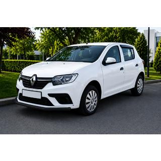 Передняя защита ST008 Черная (Нержавейка) Renault Sandero 2013-2022 гг. фото 1
