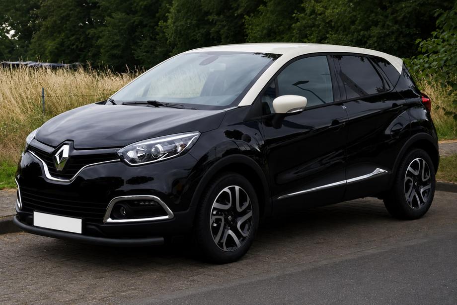 Renault Captur 2013-2019 гг. Передняя защита ST008 Черная (Нержавейка) Фото 1