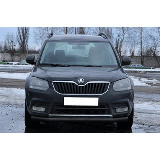 Передняя защита ST008 Черная (Нержавейка) Skoda Yeti 2009-2017 гг. фото 1