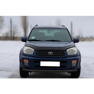 Передняя защита ST008 Черная (Нержавейка) Toyota Rav 4 2001-2005 гг. фото 1