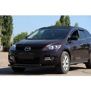 Передняя защита ST014 Черная (Нержавеющая сталь) Mazda CX-7 2006-2012 гг. фото 1