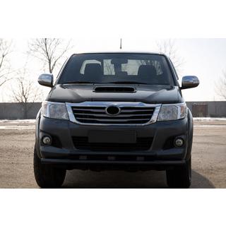 Передняя защита ST014 Черная (Нержавеющая сталь) Toyota Hilux 2006-2015 гг. фото 1