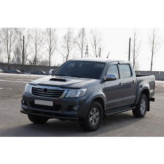 Передняя защита ST014 Черная (Нержавеющая сталь) Toyota Hilux 2006-2015 гг. фото 2