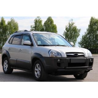 Передняя защита ST014 Черная (Нержавеющая сталь) Hyundai Tucson JM 2004- гг. фото 2