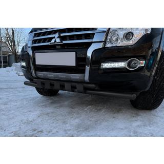 Передняя защита ST015 Black (нерж. сталь) Mitsubishi Pajero Wagon IV 2006-2021 гг. фото 2