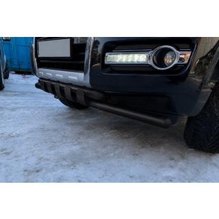 Передняя защита ST015 Black (нерж. сталь) Mitsubishi Pajero Wagon IV 2006-2021 гг. фото 3