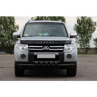 Передняя защита ST015 Black (нерж. сталь) Mitsubishi Pajero Wagon III 1999-2006 гг. фото 2