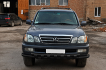 Lexus LX470 1998-2007 гг. Передняя защита ST015 Black (нерж. сталь) фото 1