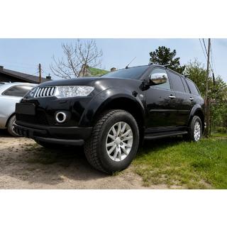 Передняя защита ST015 Black (нерж. сталь) Mitsubishi Pajero Sport 2008-2015 гг. фото 1