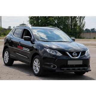 Передняя защита ST015 Black (нерж. сталь) Nissan Qashqai 2007-2010 гг. фото 3